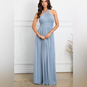 Azazie Kielle Dusty Blue Size 4 Custom Bridesmaids Dress